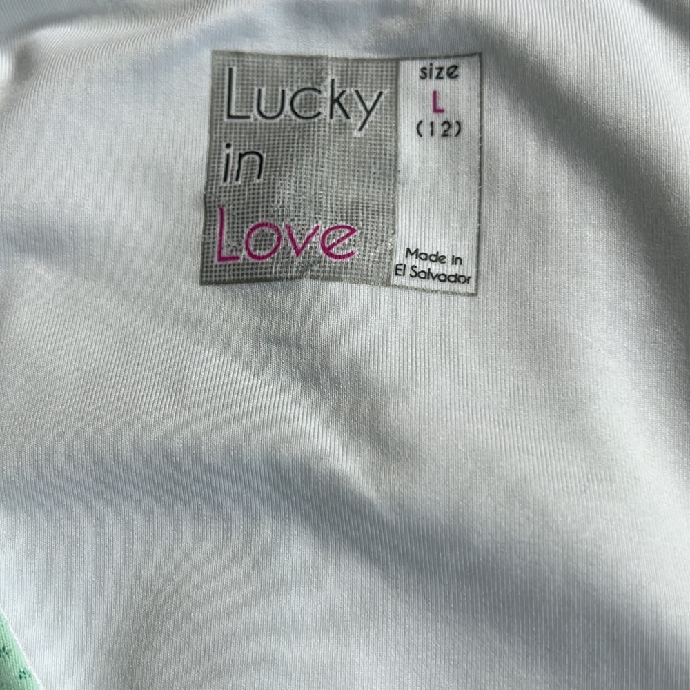 Lucky in LOVE Seafoam green tennis tank - Large - Picture 4 of 7
